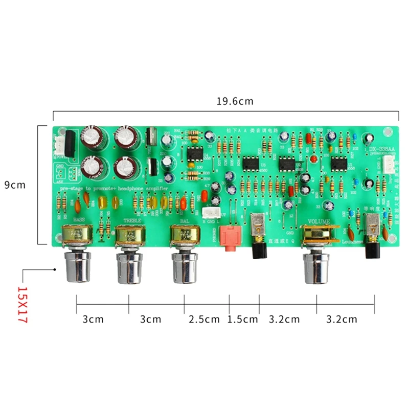 Dual AC Dual 12V DX338A Series Front Tuning Board Power Amplifier Front Board Preamp Amplifier Tone Board