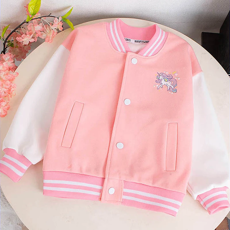 2023 Spring Autumn Teen Kids Baseball Uniform Coats New Fashion Jacket For Girls Sweatshirt Children Outerwear 4-12 Year