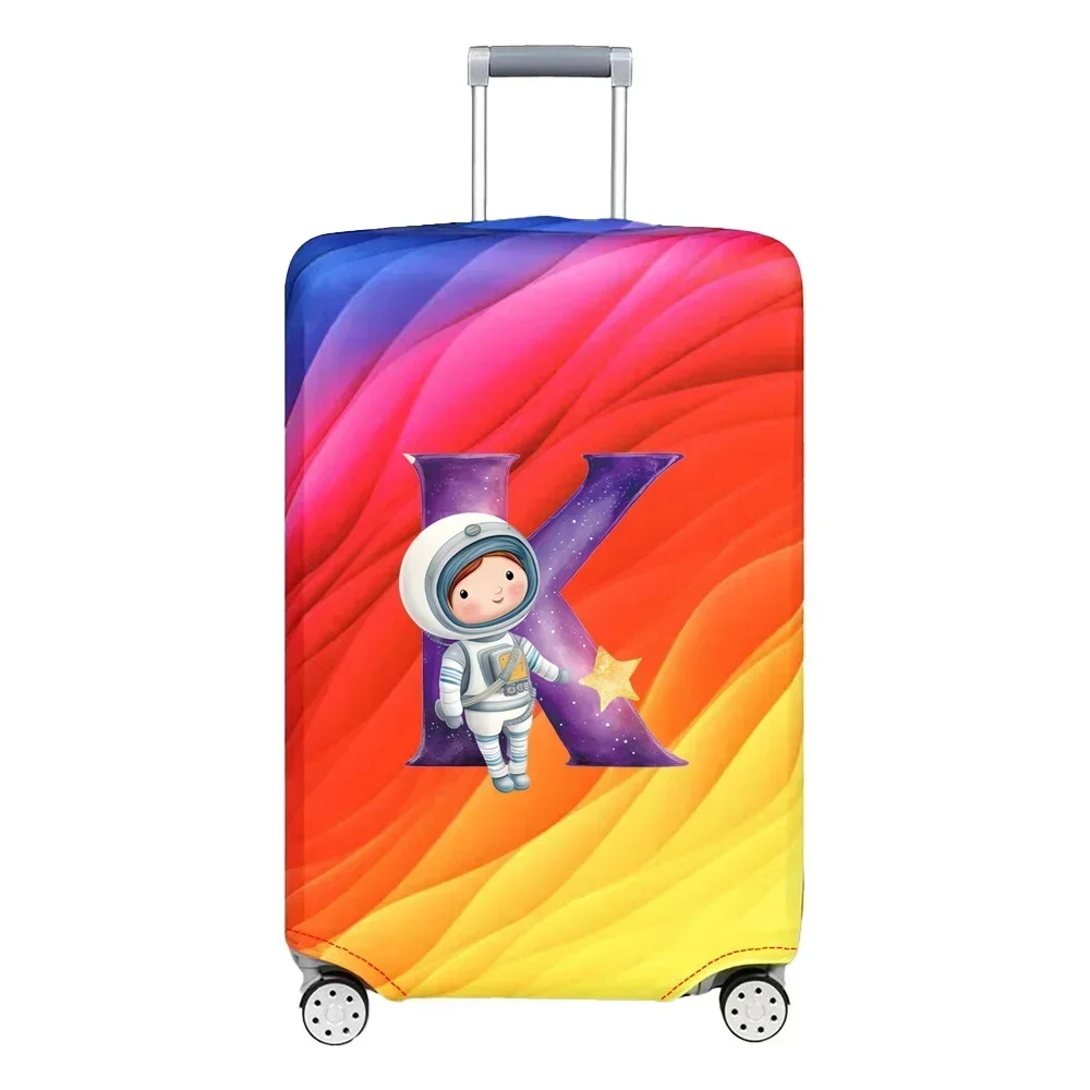 Capa Protetora para Mala de Viagem Série Astronauta com Letras, à Prova de Poeira, Tecido Elástico para Malas de 18-32 polegadas