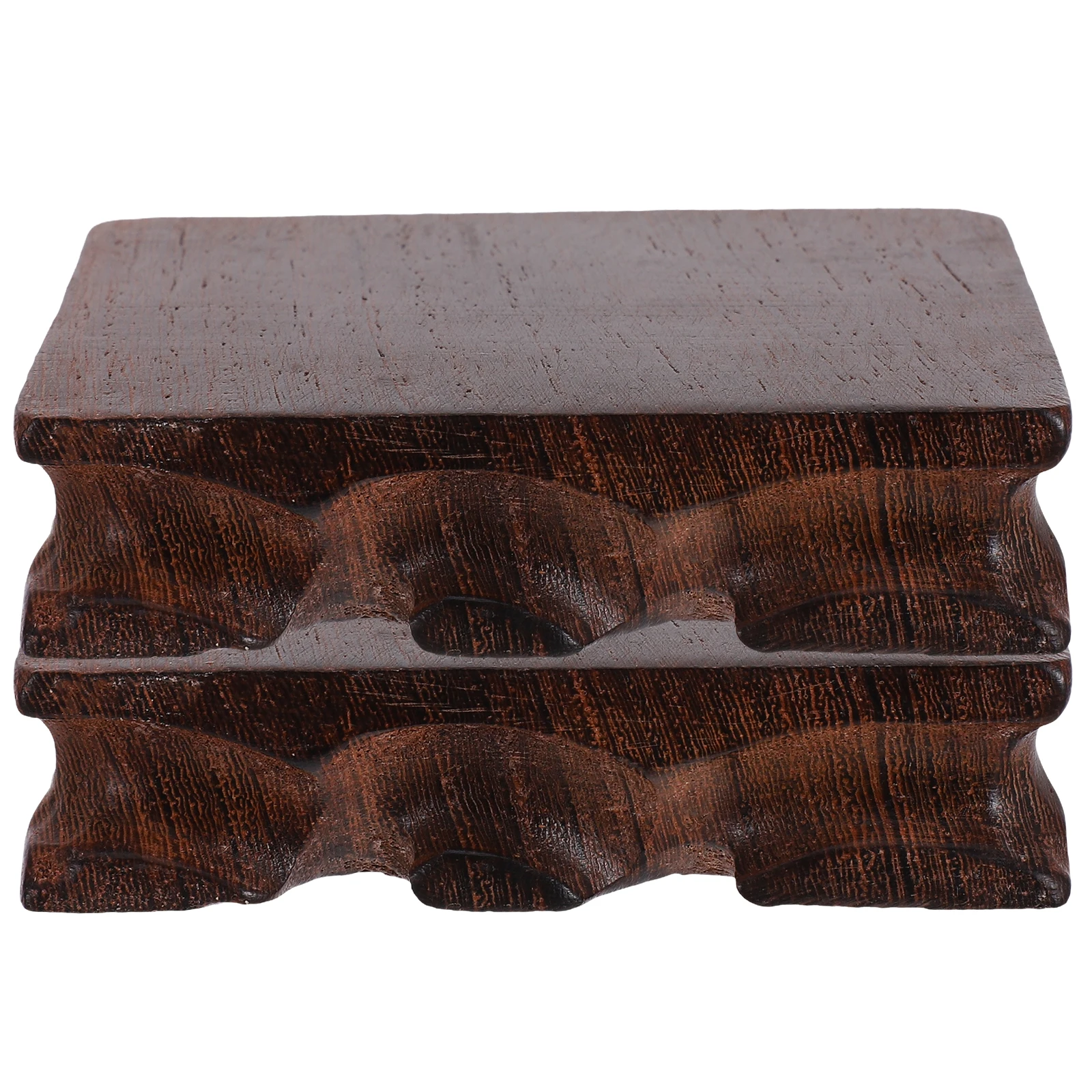 

2Pcs Carving Base Chicken Wing Wood Solid Wood Display Stand for Vase Bonsai Buddha Statue Trophy Fish Bowl Plant