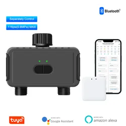 KEMEK Smart Programmable Sprinkle Timer 2 Zone Wifi Smart Garden Water Timer for Hose Faucet Irrigation with Rain Delay Feature