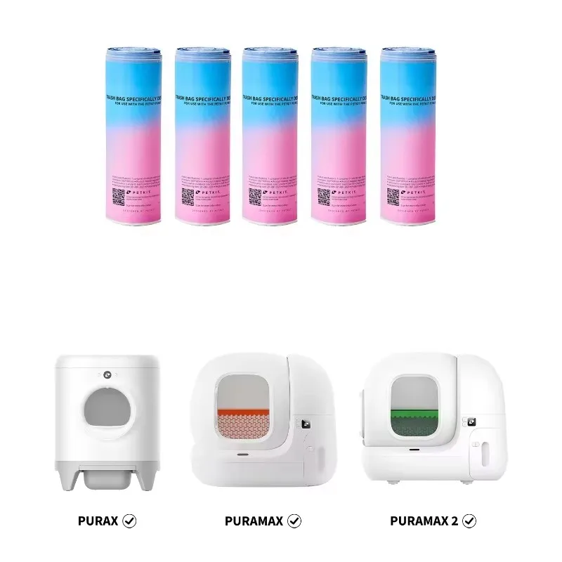 الأصلي PETKIT PuraX Puramax Puramax 2 استبدال كيس النفايات 1-5 لفات أكياس نفايات القط المحمولة لملحقات صندوق التنظيف الذاتي
