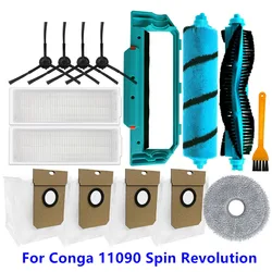 For Conga 11090 Spin Revolution Main Side Brush Hepa Filter Mop Cloth Dust Bags Robot Vacuum Cleaner Parts