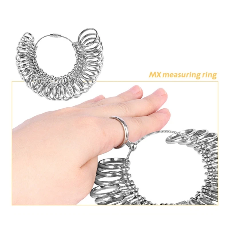 Ring Measuring Gauge Finger Ring Sizer Mandrel Finger Gauge Ring For DIY Fashion Jewelry Measuring Tools Set