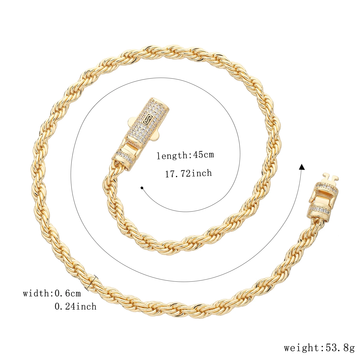 جديد S المشبك موناكو سلسلة 14K مطلية بالذهب الكلاسيكية 6 مللي متر سوار وقلادة للرجال والنساء غرامة مجوهرات شحن مجاني