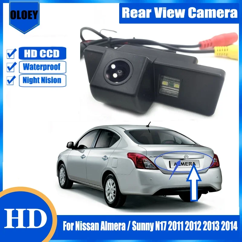 HD Rear view camera For Nissan Almera / Sunny N17 2011 2012 2013 2014 Night Vision Waterproof Parking Reversing Camera