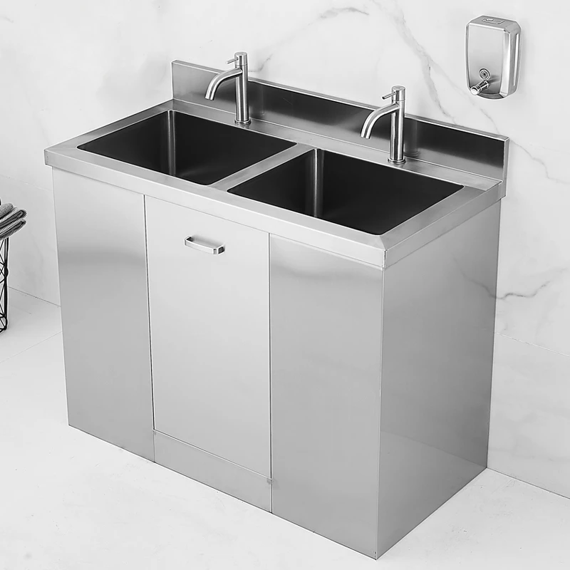 304 stainless steel purification workshop wash basin, foot-pedal induction single and double disinfection pool for hospital oper