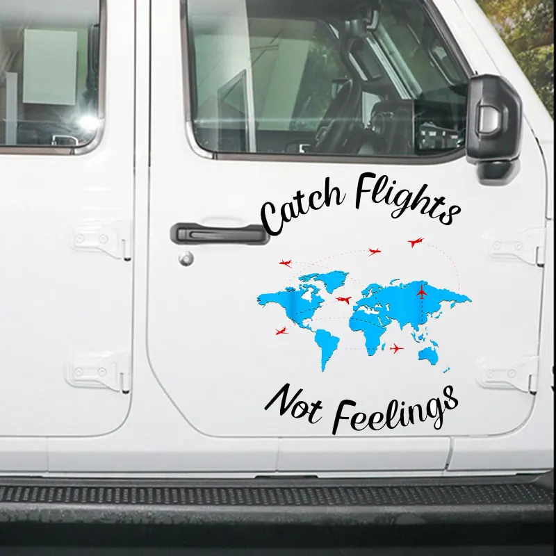 Catch Flights Not Feelings Sticker Sister Wall Sticker Vinyl Off-road Vehicle Motorcycle Refrigerator Helmet Laptop Skateboard