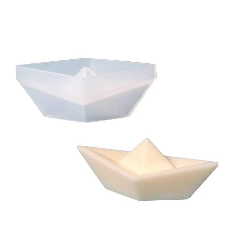 Prayer Ship Silicone Mold 3D Paper Boat Soap Scented Candle Mold Home Decor Craft DIY Cake Decorating Tool