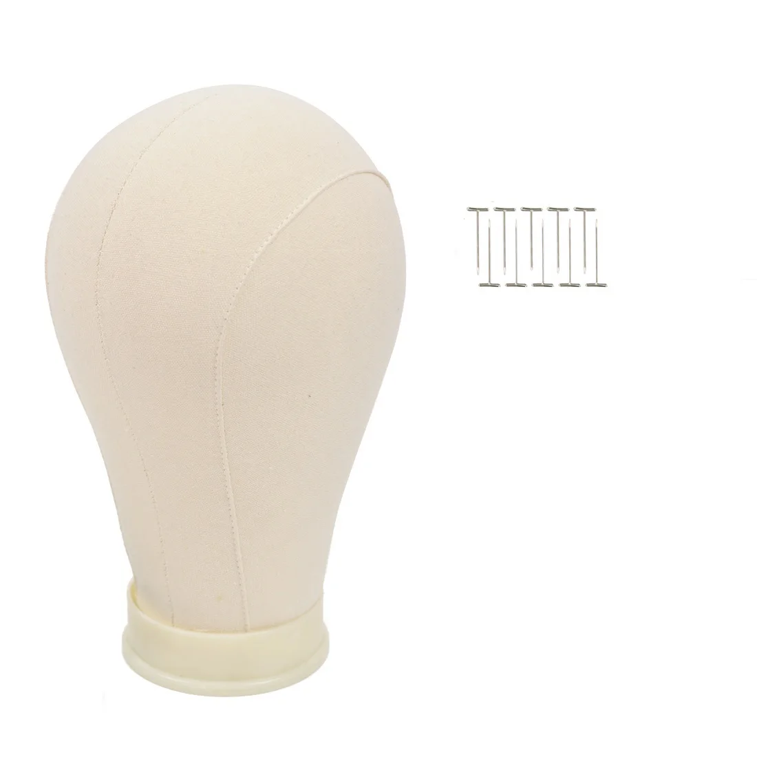 Mannequin Head Canvas Block para Perucas, Wig Head Holder, Exibindo Making, Styling Modelo com T-Pins, 21 "-23"