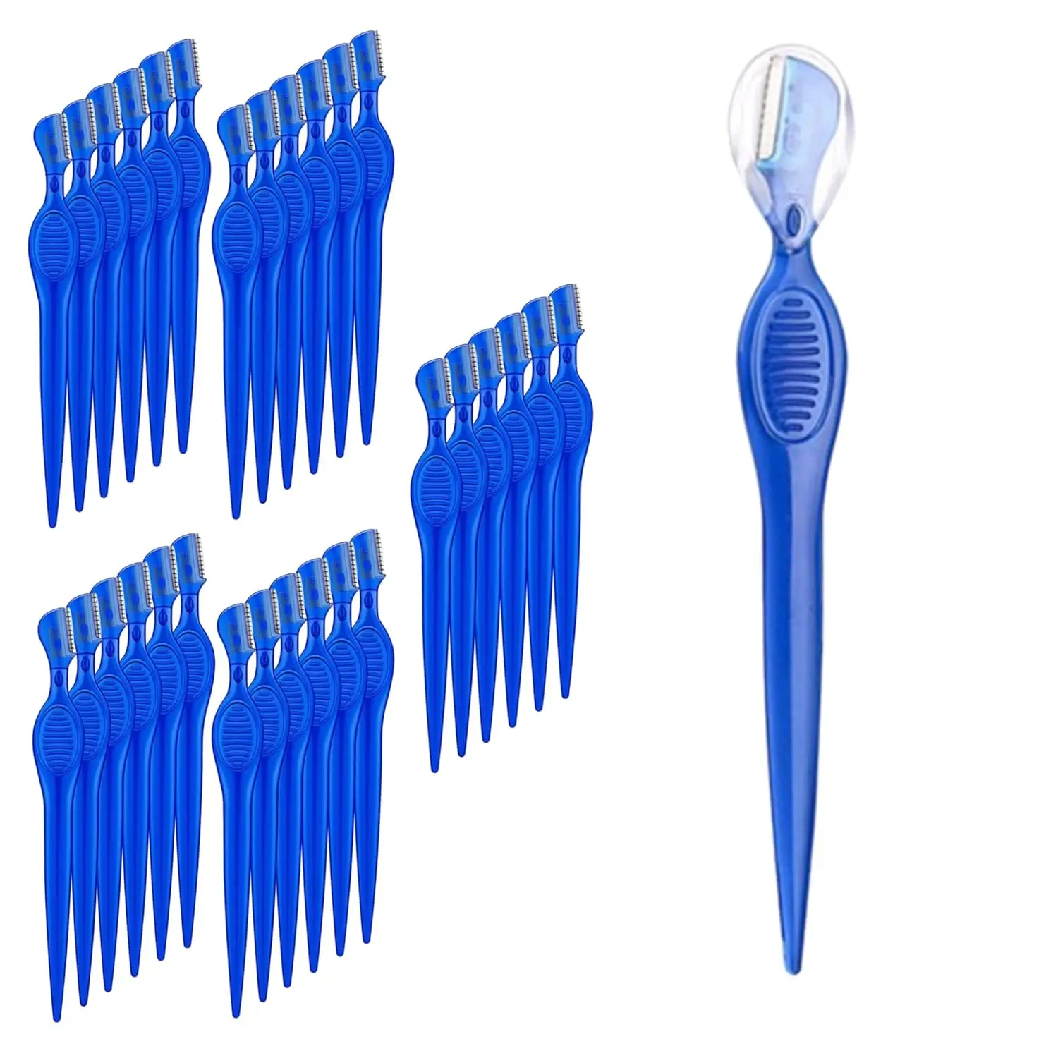 

30 Pc Eyebrow Razor Precision Shaver for Facial Hair Removal Dermaplaning Tool with Handle Reusable Women Men