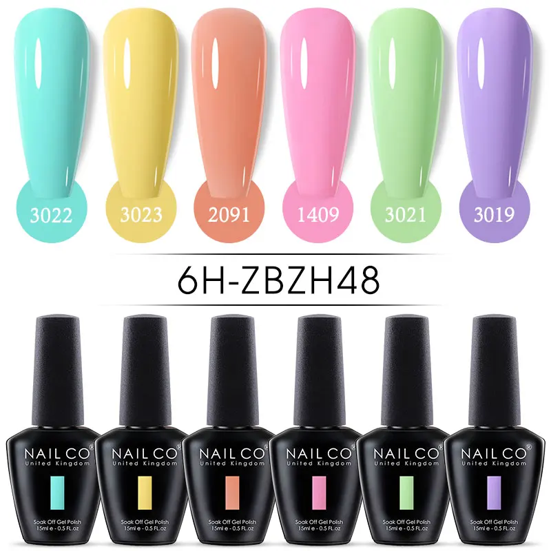 NAILCO 6psc/ensemble Gel vernis à ongles couleur Semi Permanent Nail Art tremper Gel vernis ongles accessoires tout pour manucure 15ml Kits