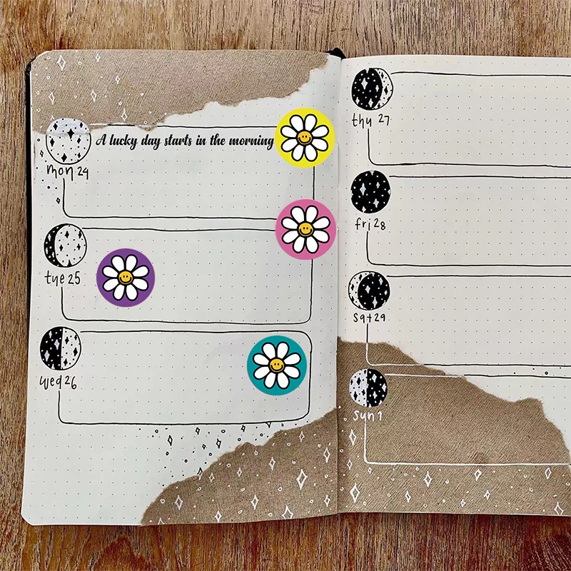 1 Zoll Cartoon Blume Scrap booking Aufkleber 500 stücke selbst klebende Aufkleber für Journal Backen, Geburtstags geschenke Party bevorzugen Baby party