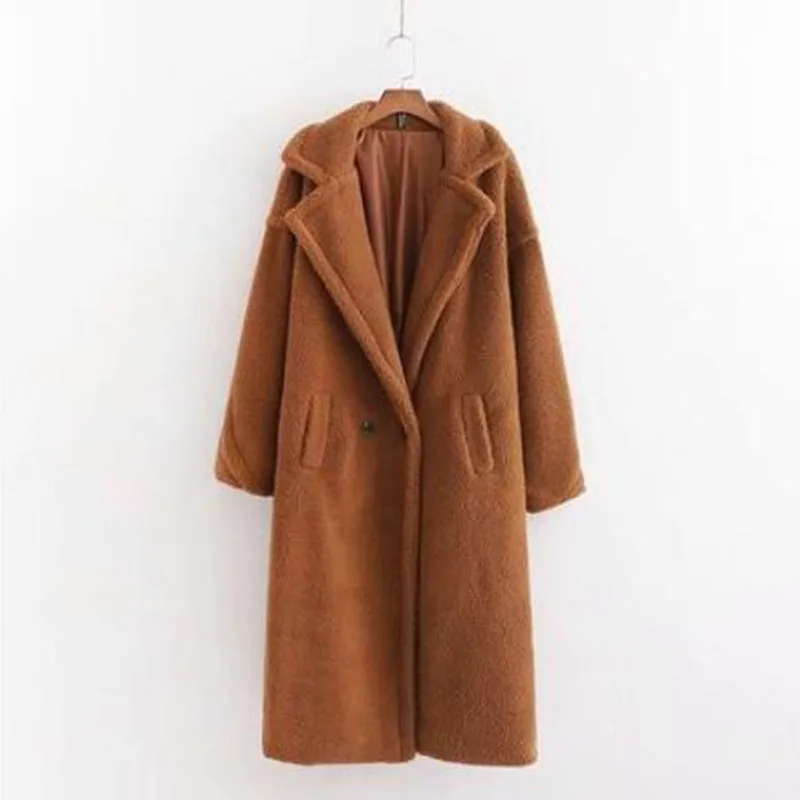 Faux fourrure 2025 nouveau automne hiver chaud femmes manteau de fourrure mode ample couleur unie