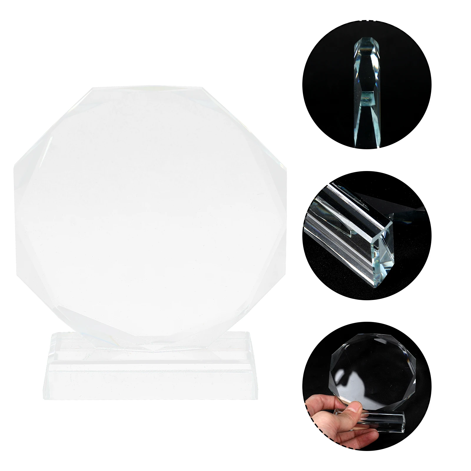 Blank Crystal Trophy Decorative Award Tableop Transparent Delicate Prize Desktop Glass Delicate Prize Trophy Prize Accessories