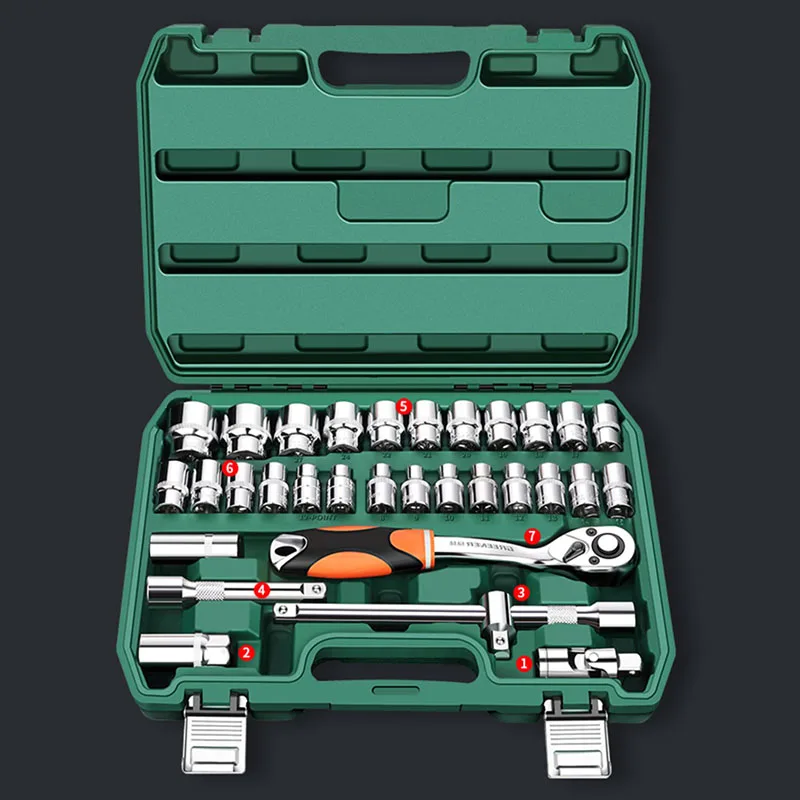 Imagem -04 - Auto Repair Tools Box Sets Chave Eletricista Anti-queda Case Impermeável à Prova de Choque Safety Parts Organizer Anti-queda Toolbox Novo