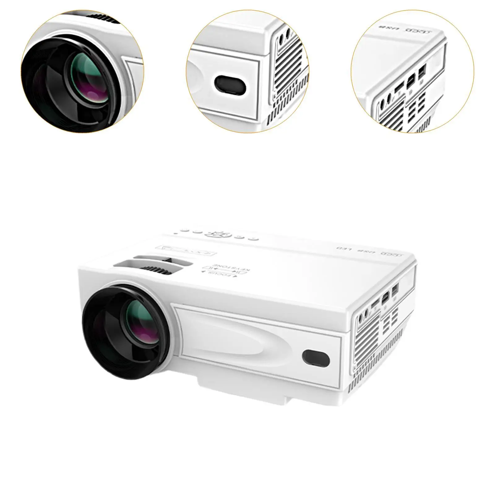 WiFi Bt Projector Compact 1080P Portable Projector for Meeting USB PC