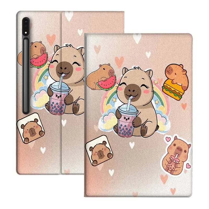 

Милый чехол для планшета с изображением вомбата и молочного чая для Samsung Galaxy Tab S10 S9 S8 S7 FE Lite, мягкий, гибкий, с поддержкой, подарок