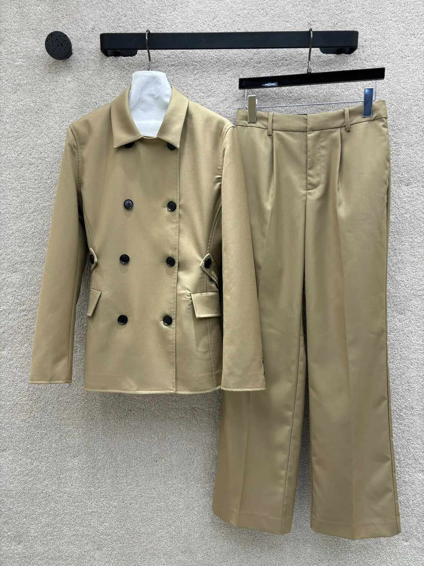 

2024 Women's Clothing Double-breasted jacket + straight pants two-piece suitSpring Summer New No85