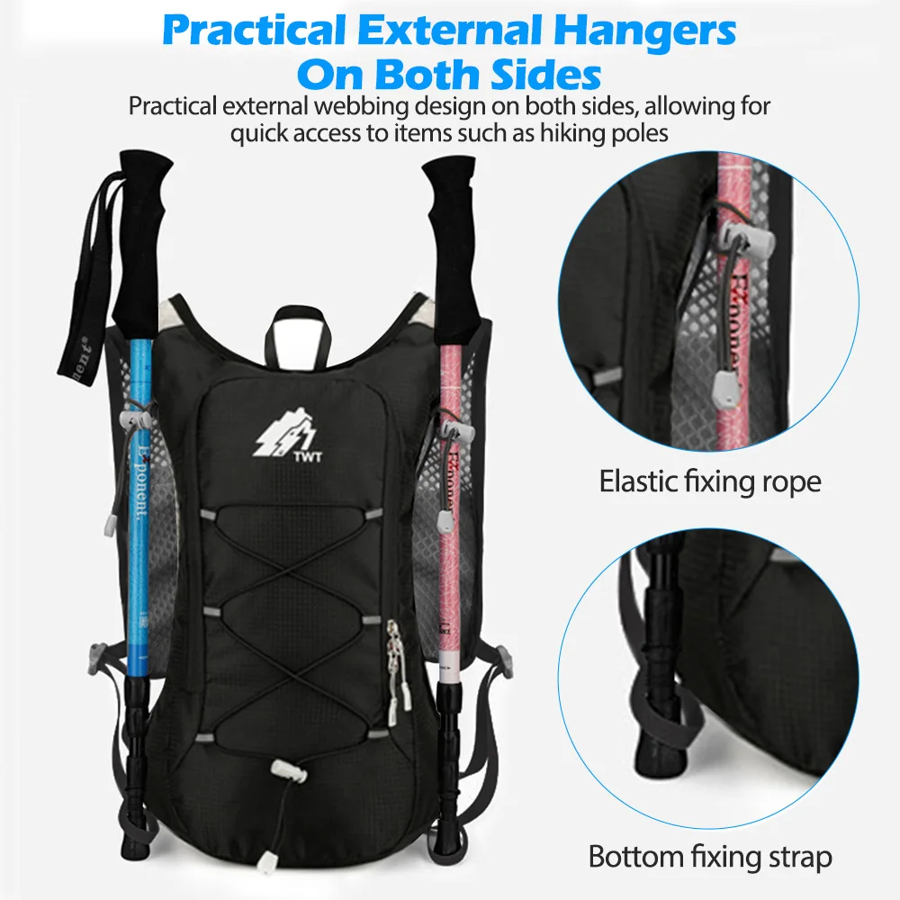 Lauf-Hydrationsweste Rucksack für Männer und Frauen Outdoor-Sporttasche Trail Marathon Jogging Wandern Rucksack Option mit Wasserbeutel – Detail 3