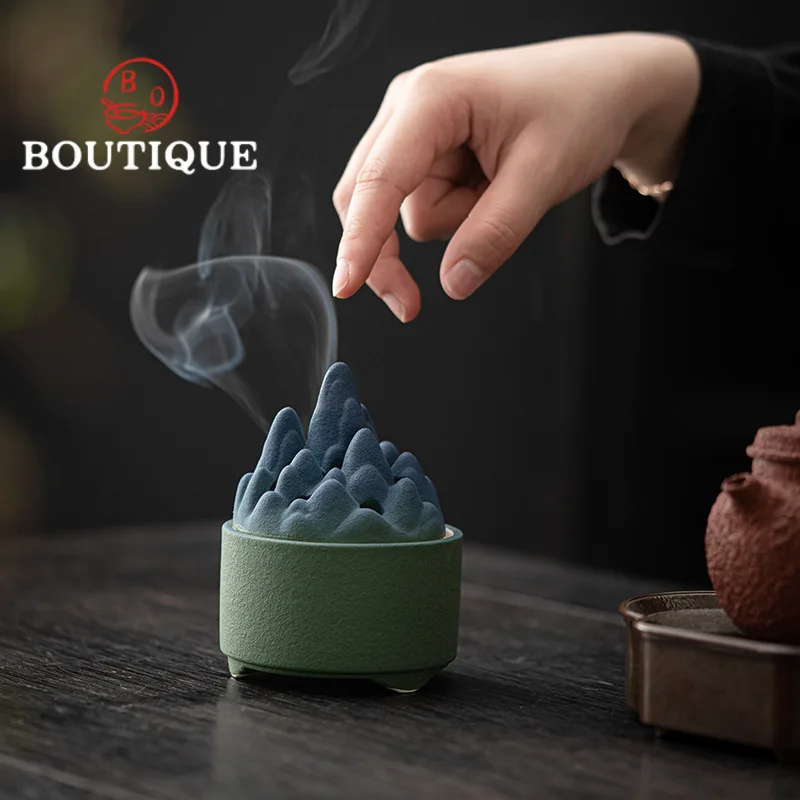 Creative Landscape Ceramic Incense Holder Handmade Zen Garden Mist Smoking Steamers Incense Holder Smell Distributor Teaware