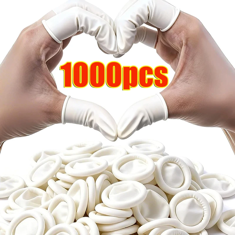 White Disposable Finger Cots Gloves Dust-proof Anti Slip Multi-purpose Durable Finger Cots Fingertip Cleaning Tools