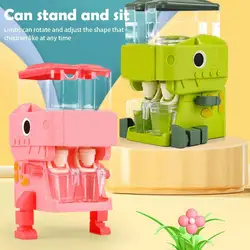 Children Dinosaur Dual Water Dispenser Pretend Play Toys Mini Simulation Kitchen Set Juice Drinking Cooler Lifelike Toy For Kids