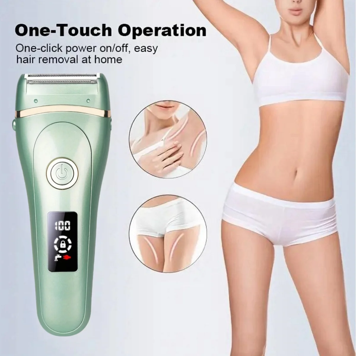 

USB Rechargeable Women Painless Electric Epilator Beard Hair Removal Women's Shaving Machines Portable Female Hair Trimmer LCD