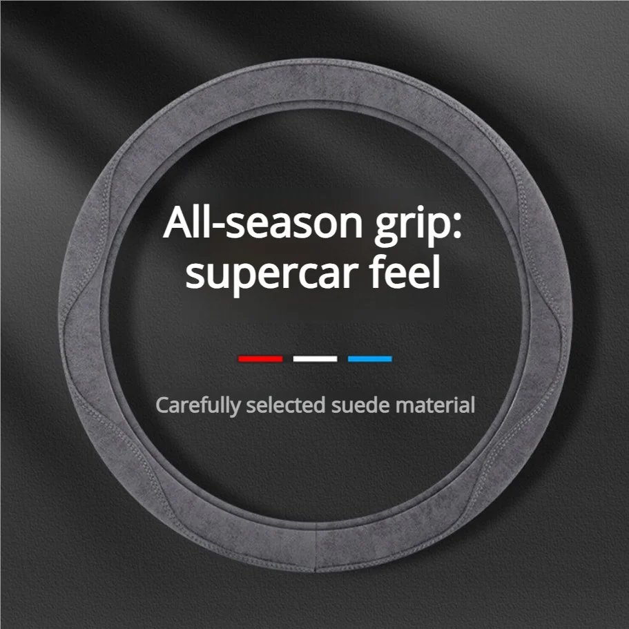

Flip fur car steering wheel cover suede all season protective cover anti slip refurbished steering wheel comfort cover