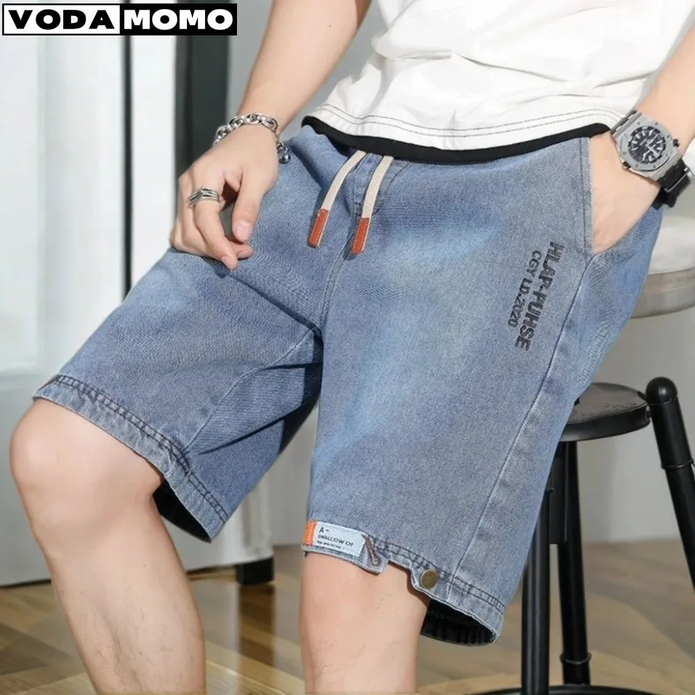 

2024 y2k Mens Loose Baggy Denim Short Men Jeans Fashion Streetwear Hip Hop Long Capri Cargo Shorts Pocket Male pantalones cortos