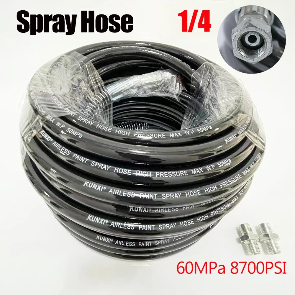 0.5~40M High Pressure Airless Pipe 8700psi Airless Sprayer Paint Hose with 1/4