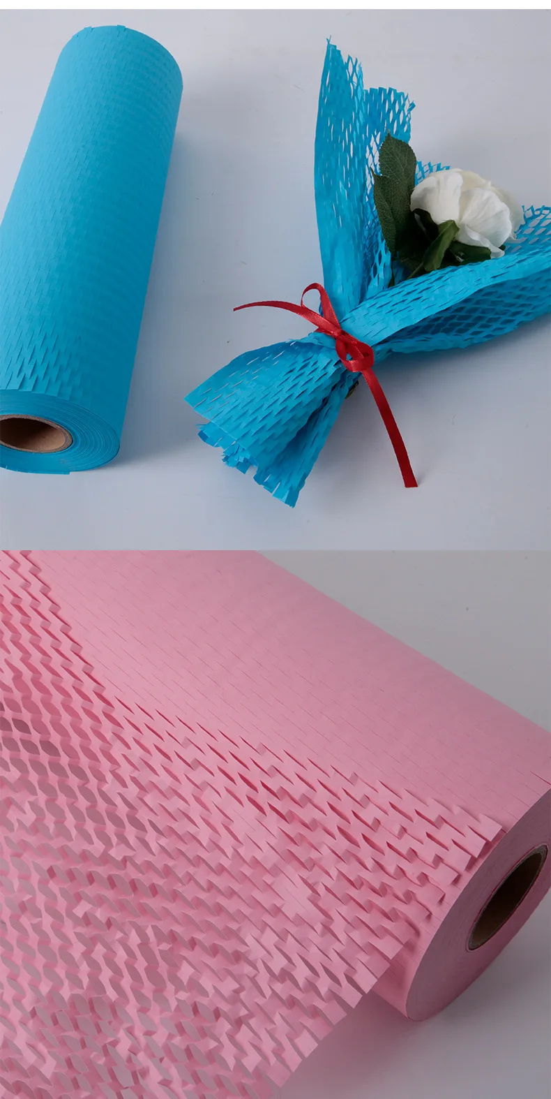 Honeycomb Kraft Paper Blue Pink Red White Black Brown Colors 30cm Width Eco Friendly Wrapping Material For Gift Packing Papers