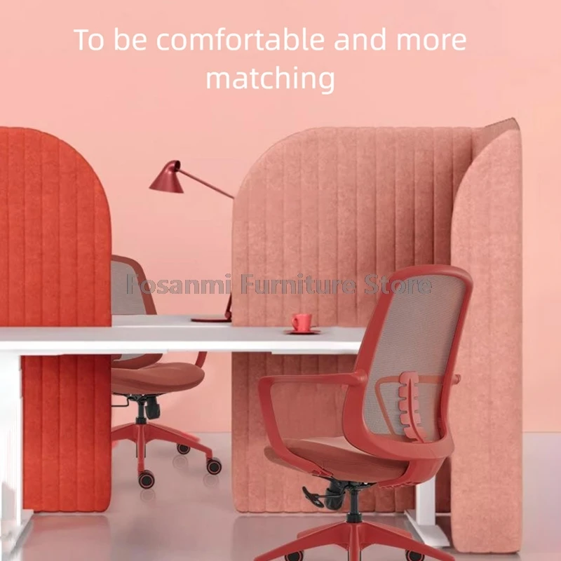 เก้าอี้คอมพิวเตอร์ตามหลักสรีรศาสตร์พร้อมที่วางแขนโค้งปรับสบายตาข่ายเก้าอี้โต๊ะทํางานเก้าอี้เล่นเกมโยกพร้อมรองรับเอว