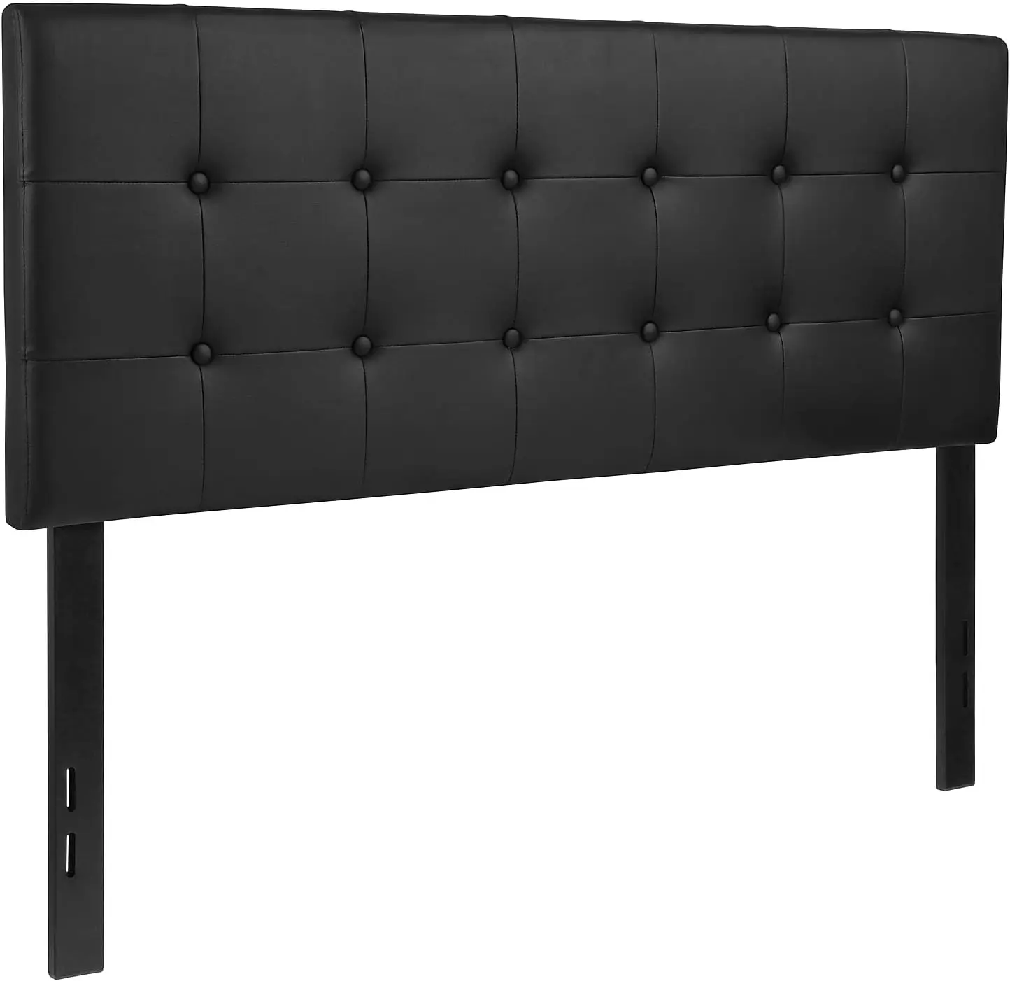 

Tufted Upholstered Full Size Headboard in Black Vinyl