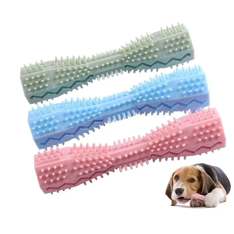 

Dog Chew Toys for Aggressive Chewers Indestructible Bite Resistant TPR Material Dog Dental Chew Stick Toothbrush Teeth Cleaning
