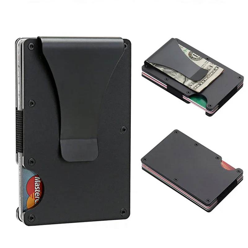 

Men's Multi-functional Card Holder Anti Magnetic Metal Aluminum Card Case Anti-theft RFID Credit Wallet Bag Cash Bank Package