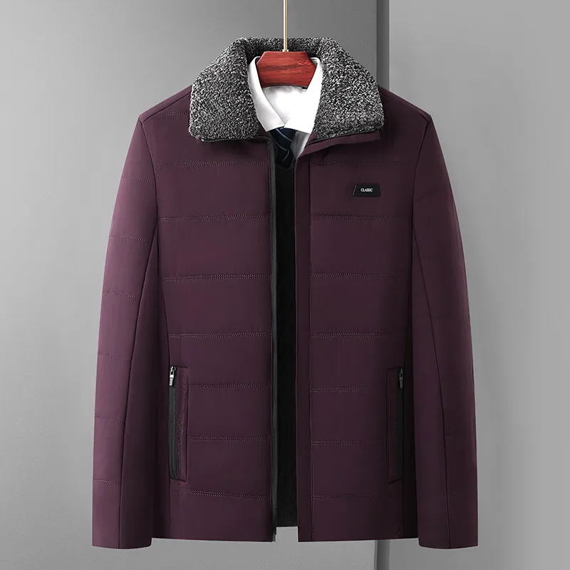 معطف رجالي من القطن Jaet Winter Thiened Warm ort Sle Fce Lined Busin كاجوال بسحاب للإغلاق معطف ملون