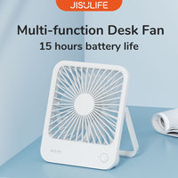 JISULIFE Portable Small Desk Fan Ultra Quiet Table Fan USB Rechargeable  Cooling Fan With 4 Speed Powerful Wind Offices Fan