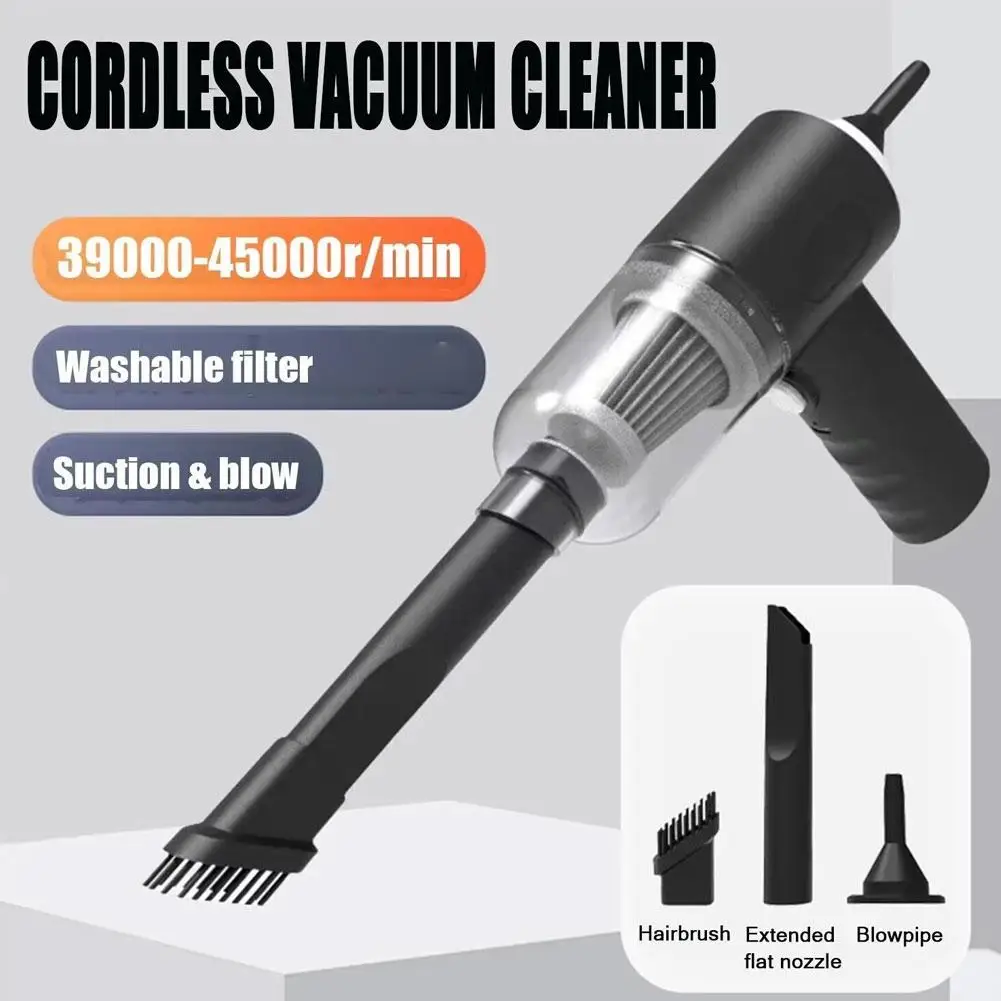Aspirador de coche inalámbrico portátil, aspirador inalámbrico de doble uso para el hogar y el coche, aspirador hoover de alta potencia de 120W