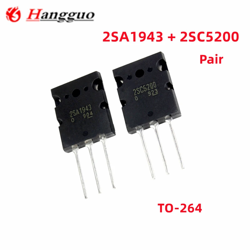 4PCS=2Pair Original 2SA1943 2SC5200 TO-3P A1943 C5200  TTA1943 TTC5200 TO-264 High-Power Audio Power Amplifier