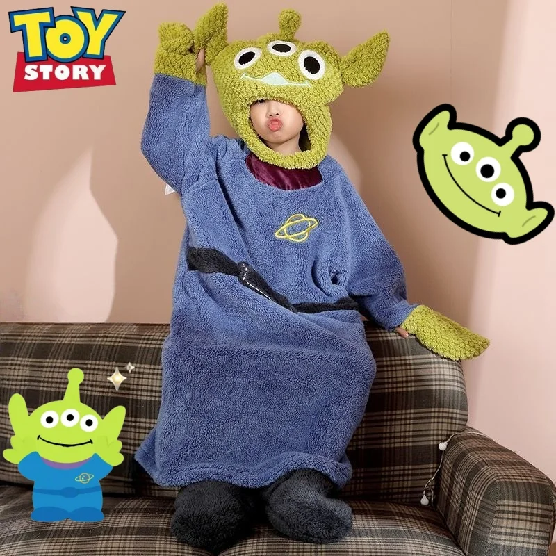 

Личность Дисней История игрушек Чужой новый милый креативный мультяшный узор свободная удобная домашняя одежда коралловый флис теплая пижама-комбинезон