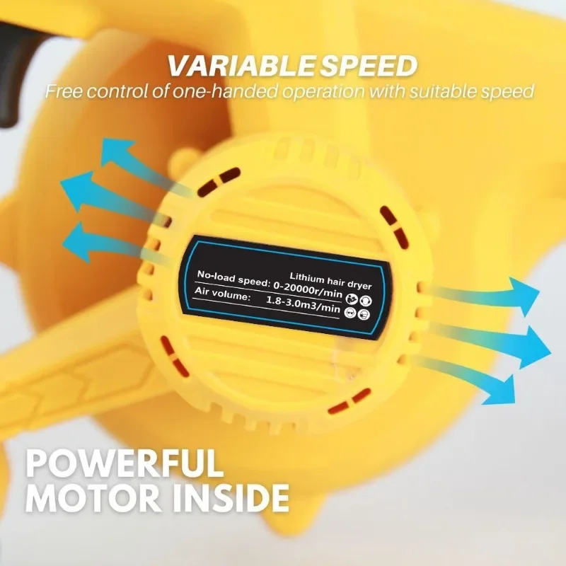 Soplador de aire y aspiradora inalámbricos 2 en 1, colector de polvo eléctrico para ordenador, plumero de hojas, herramientas eléctricas para batería Dewalt de 18V y 20V