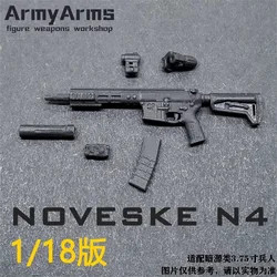 ArmyArms 1/18 Soldier Noveske N4 Weapon Unable To Launch Plastics Model Toy For 3.75'' Action Figure Body In Stock