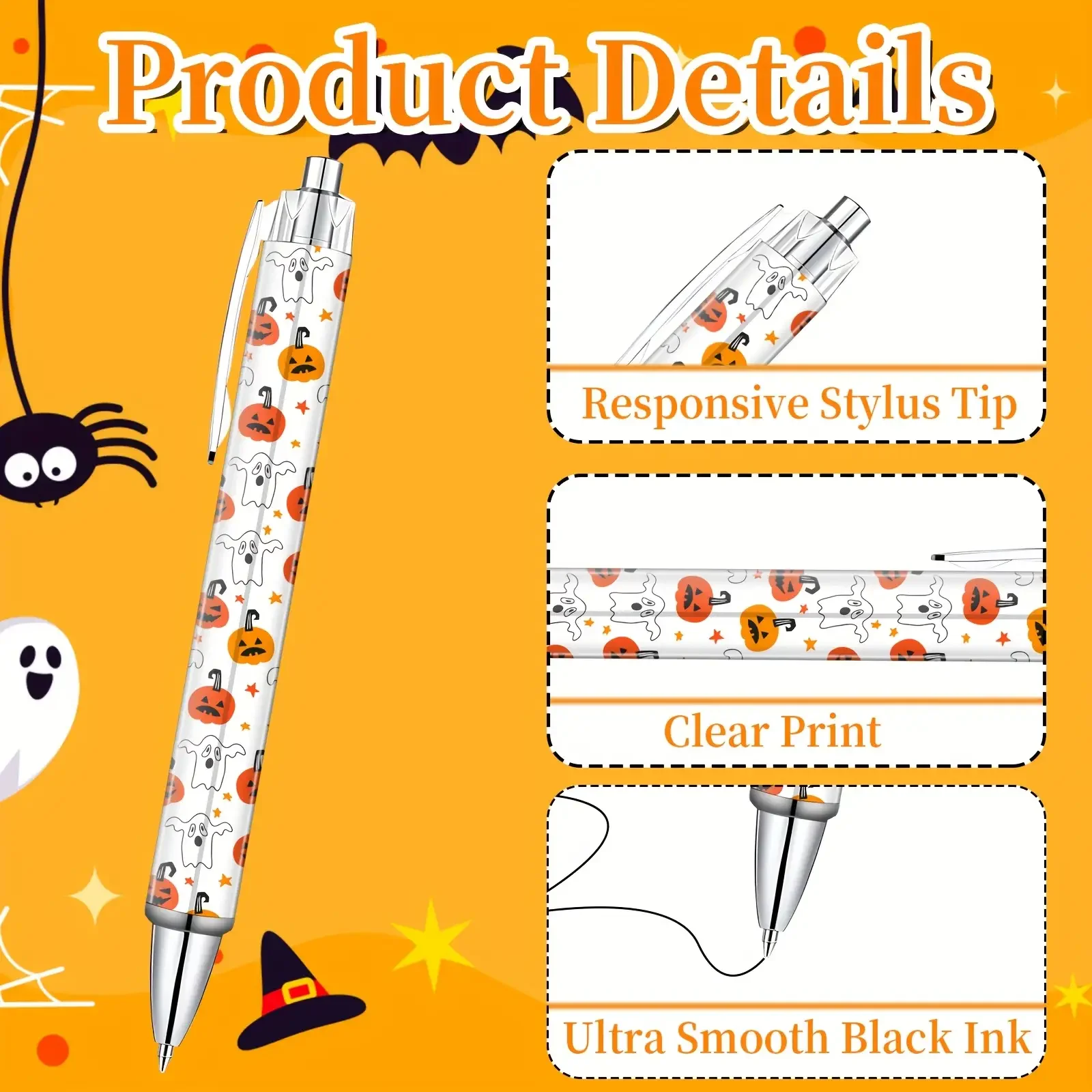 10/20 Stück Halloween-Bleistiftspitzer, Kürbis-, Fledermaus- und Totenkopf-Design, perfektes Geschenk oder eine Belohnung für eine Halloween-Party, große Packung. – Detail 6
