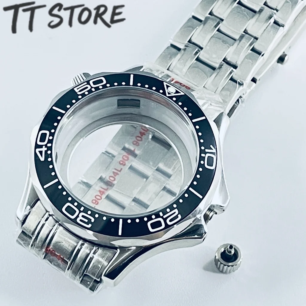 41mm Waterproof Watch Case with Stainless Steel Bracelet for Seamaster 300/600 NH35/NH36/NH34 Movement 31mm Dial Watch Parts image 4