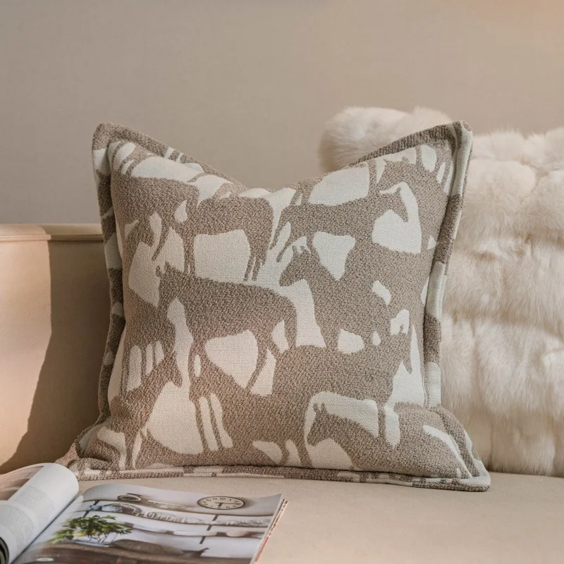 

Nordic Oatmeal Light Luxury Cushion Cover Geometric Jacquard Pillow Covers Decorative Modern High-end Pillows Decor Home