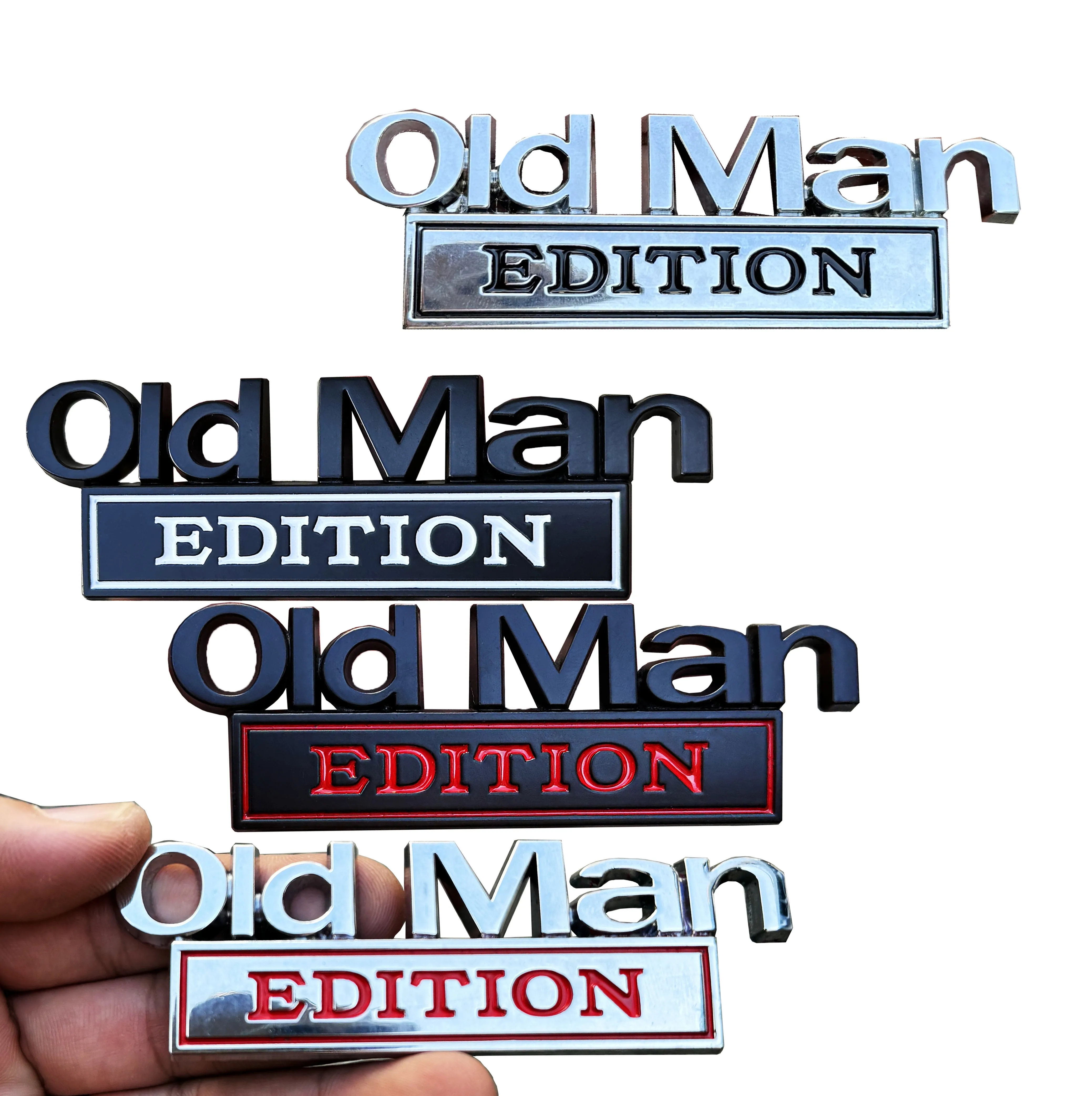 OLD MAN EDITION Metal Car Stickers for fenders bumpers rear windows and vehicle contours OLD MAN badges for Jeep Chevrolet Buick