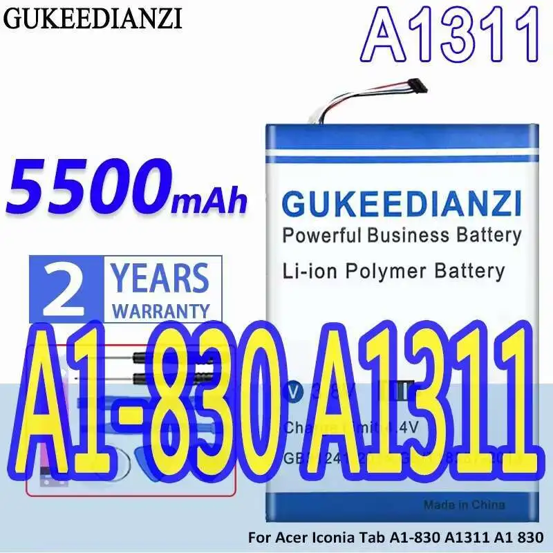 

5500Mah Premium Replacement For Acer Iconia Tab A1-830 A1311 A1 830 Tablet Battery High-Capacity