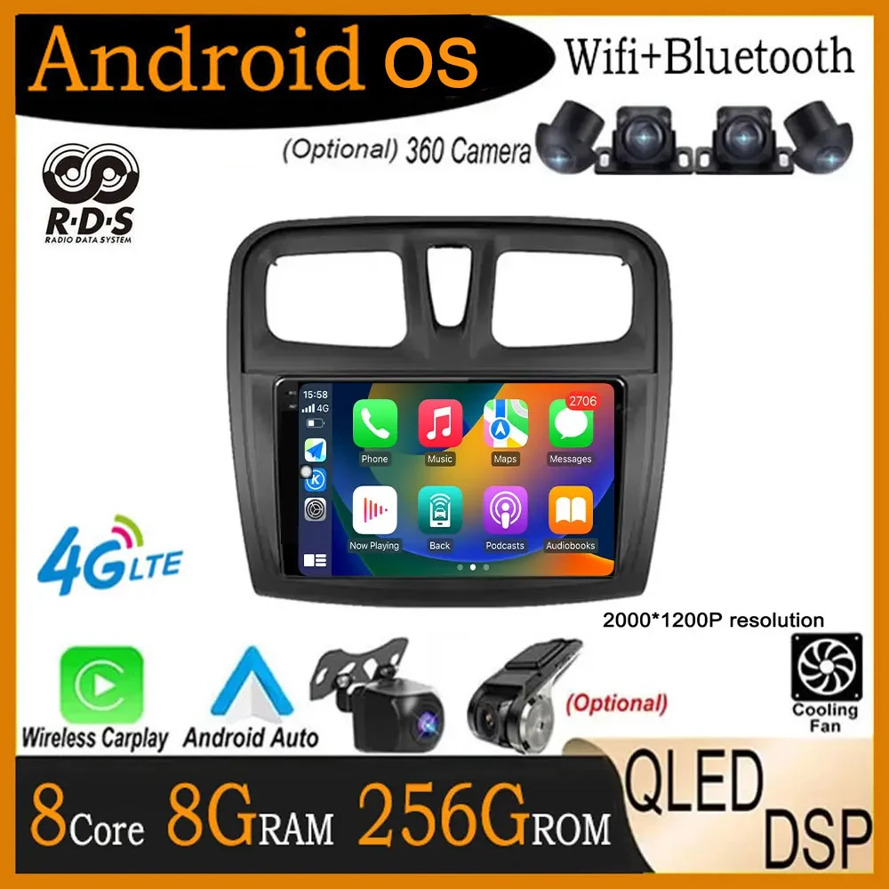 

9 lnch For Renault Logan 2 Sandero 2 2012- 2019 Car Radio Video Player Multimedia GPS Navigation Stereo Auto