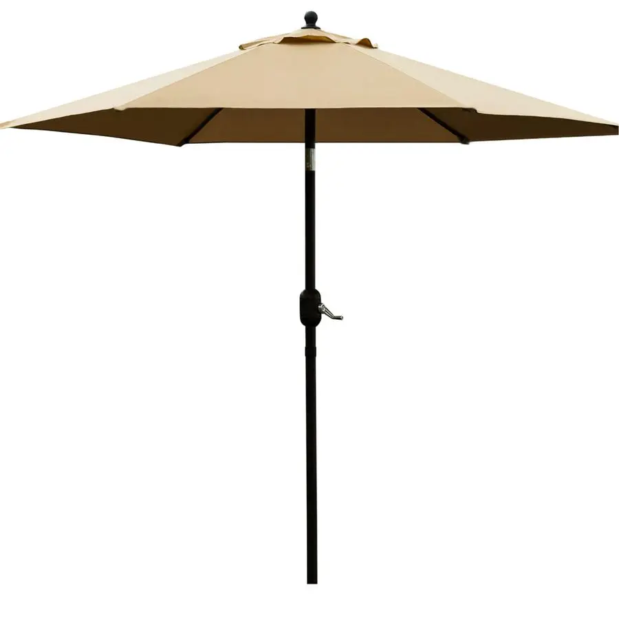 

7.5 Patio Umbrella Outdoor Table Market Umbrella with Push Button Tilt Crank, 6 Ribs Tan